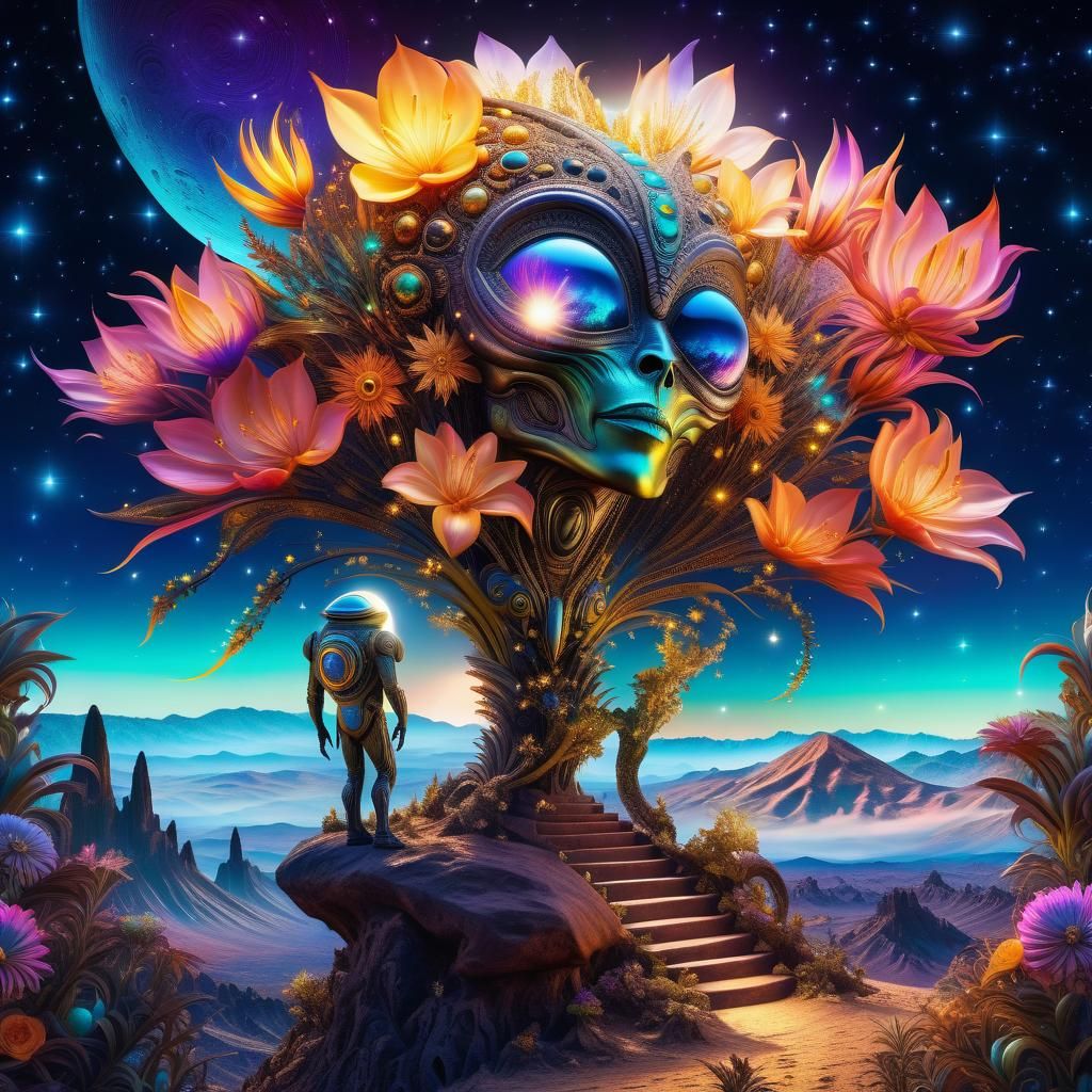 Alien in a tree  by @EveCrowe