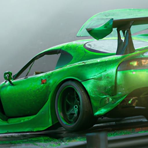 green toyota supra with large spoiler - AI Generated Artwork ...