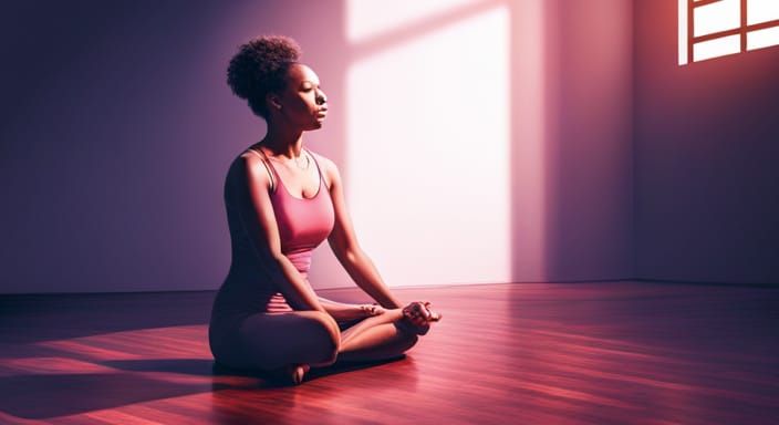 Premium Photo  Black woman does yoga on bright background Ai