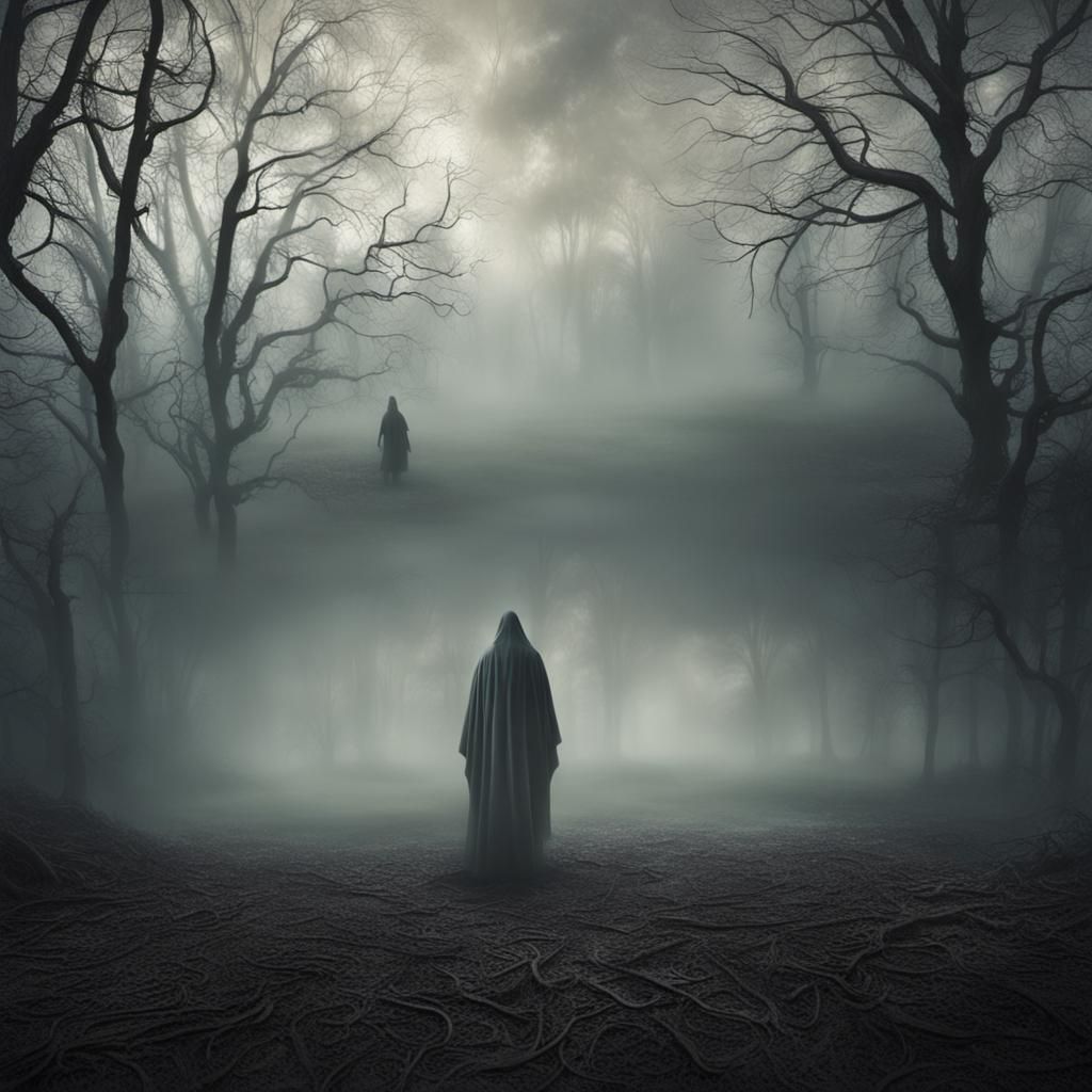 Imaginative scenes featuring supernatural elements, like ghostly ...