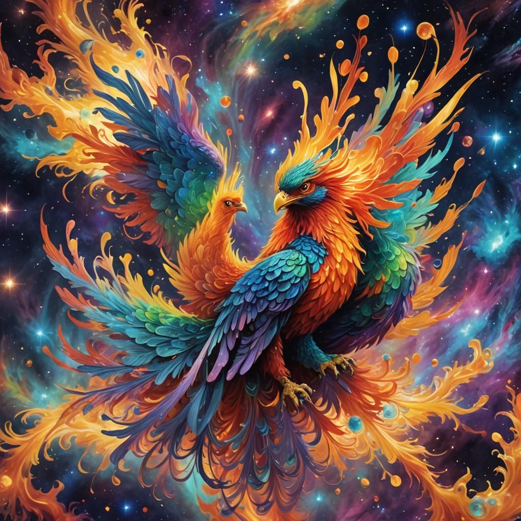 Cosmic Mother Phoenix - AI Generated Artwork - NightCafe Creator