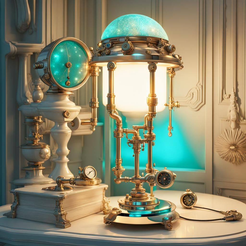 Steampunk Nightstand - AI Generated Artwork - NightCafe Creator