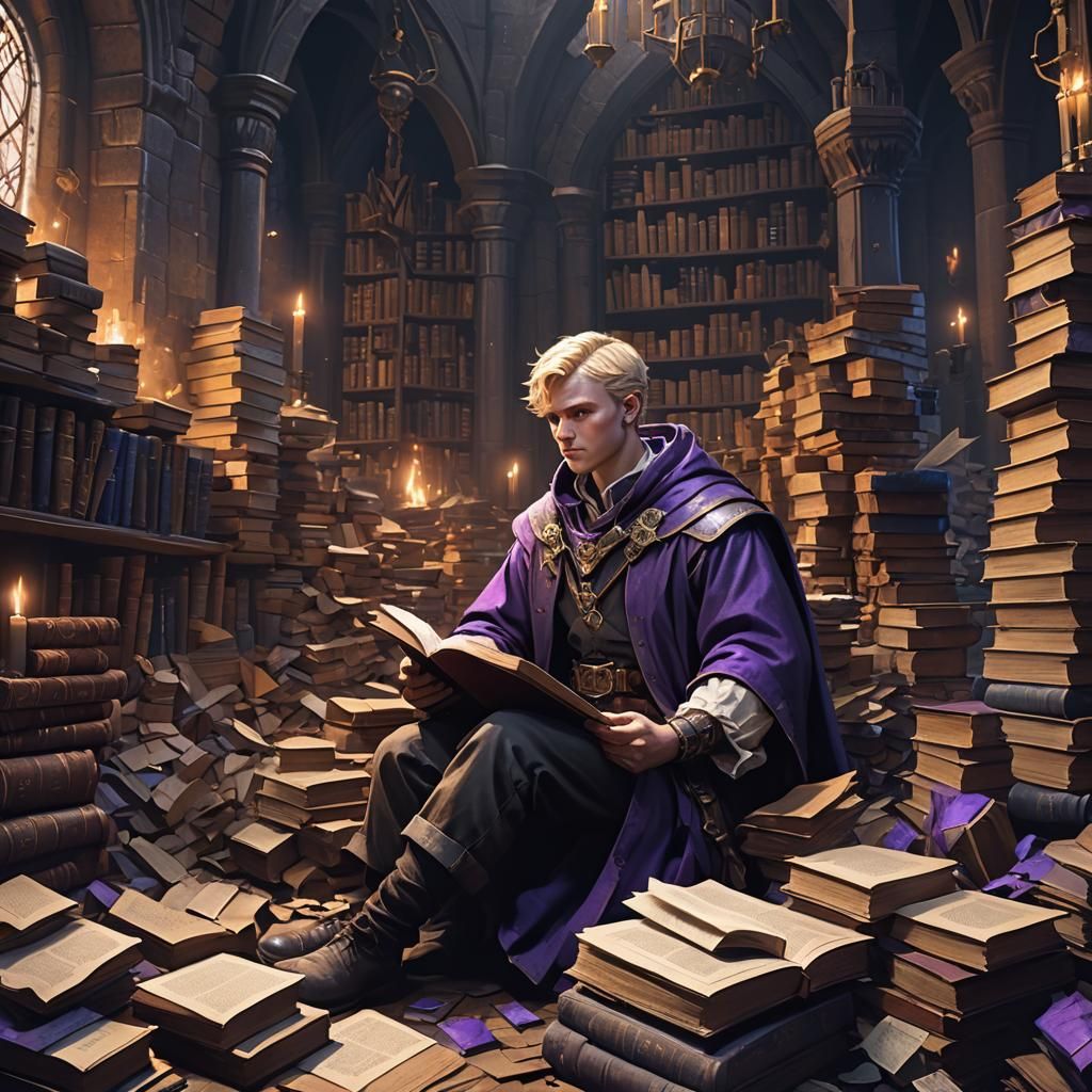 A short haired blonde male dungeon master sitting behind a p...