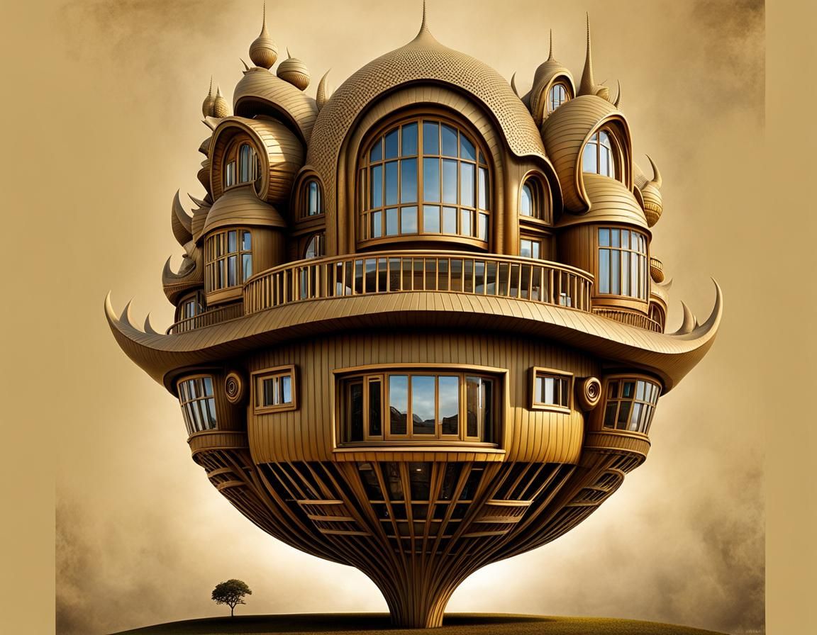 Futuristic Dragon Home: A Bionic Sci-Fi Abode