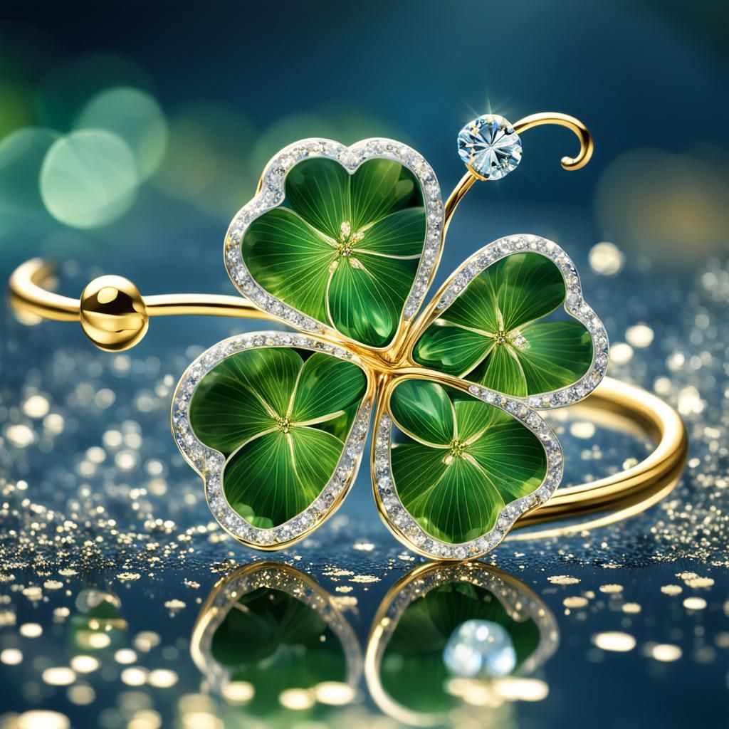 ALPACIFISTA. four-leaf clovers made in crystal swarovski in a crystal safe, brilliant glassy reflections, ...  by @VLG1990