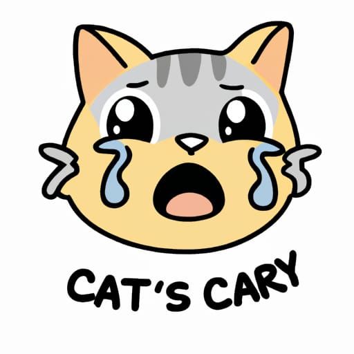 Cat is cry for sticker design