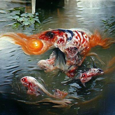 Japanese koi fish zombie horror 2