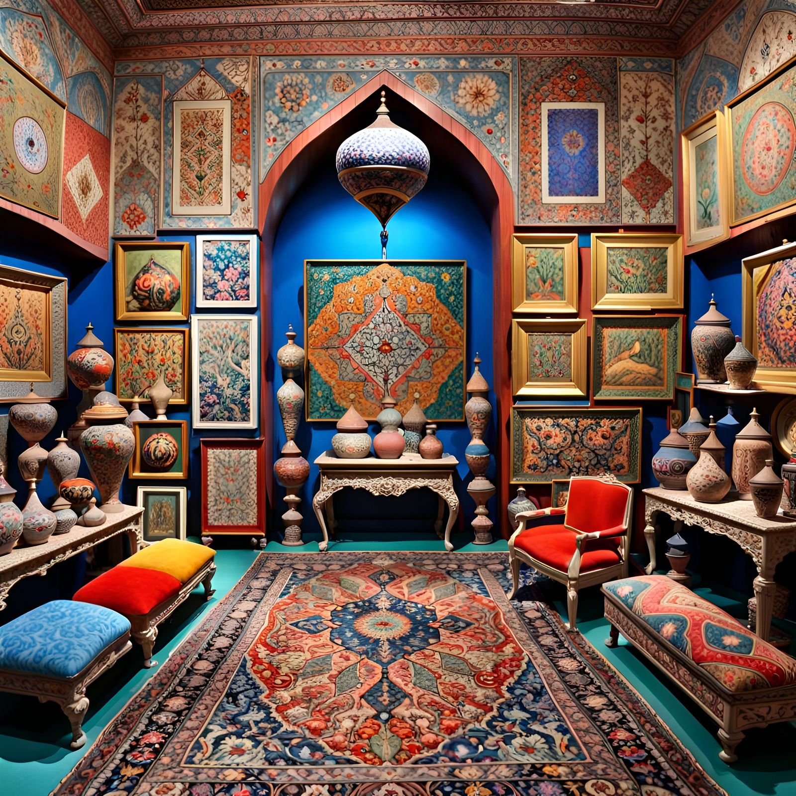 The colorful maximalist Persian art museum AI Generated Artwork