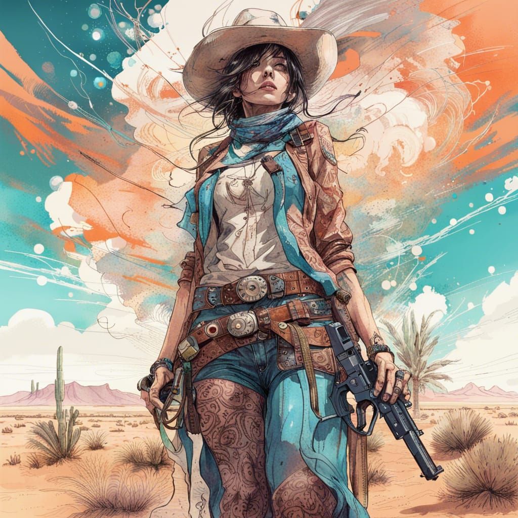Cowgirl in desert   by @Stoasmile