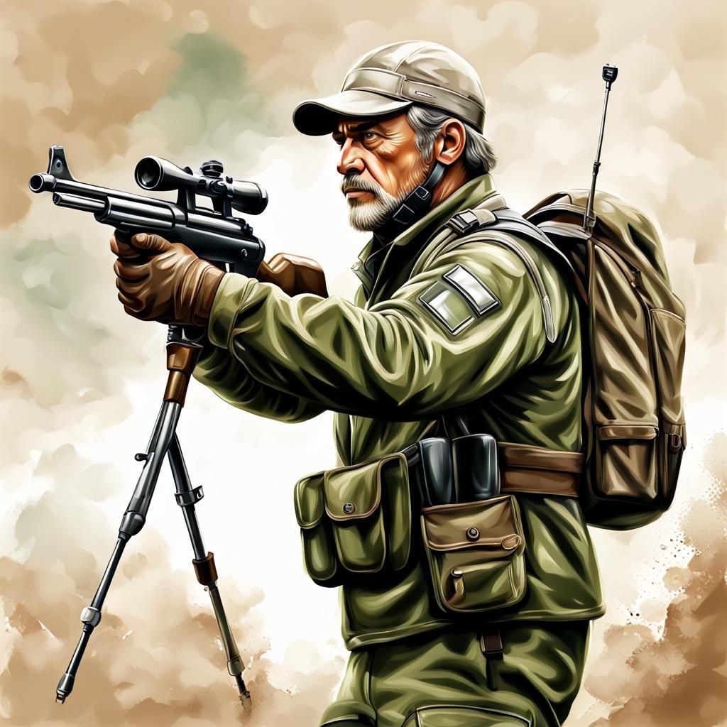 Realistic illustration, Ranger , clean and smooth Oil Painte...