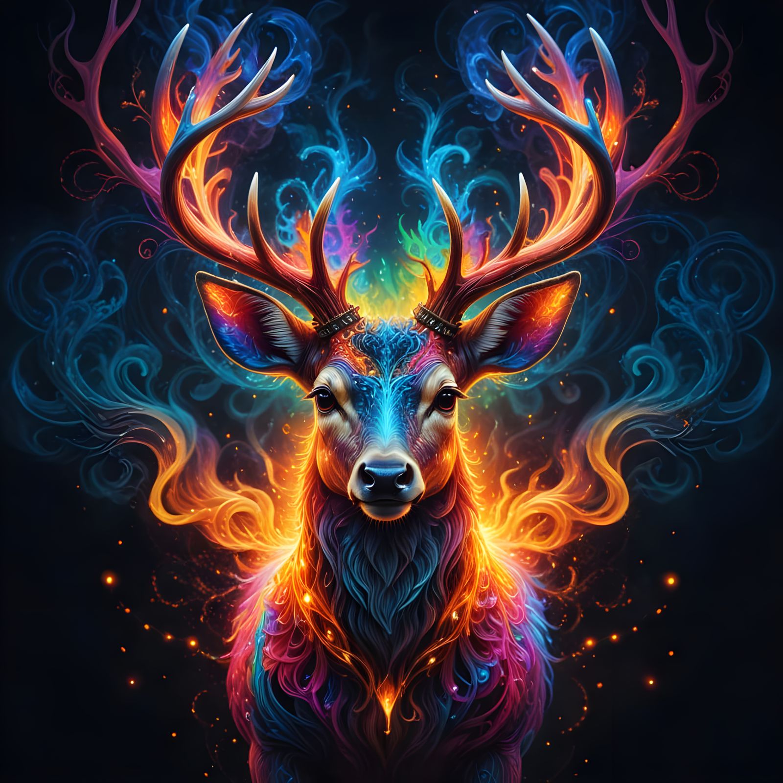 A Mystical Deer.  by @Persian Digital Art
