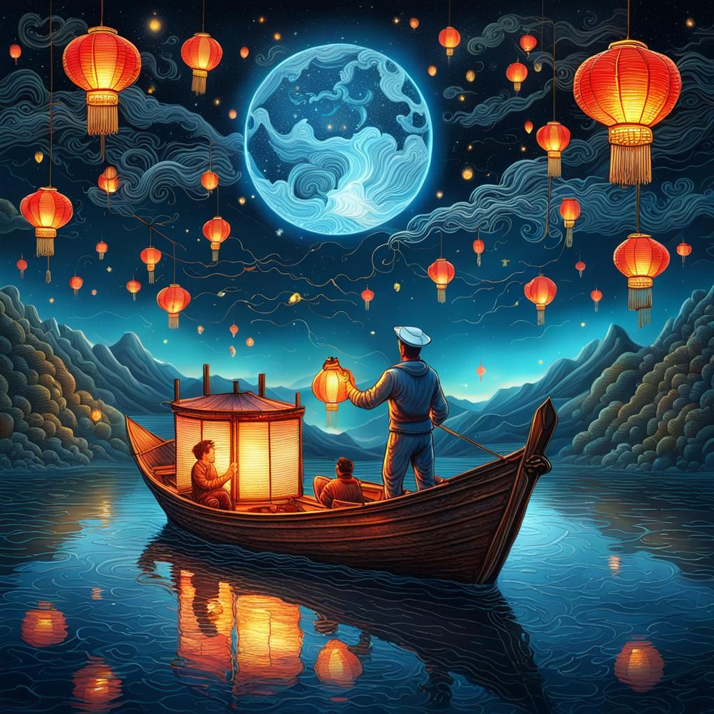 Lanterns light the way home.
