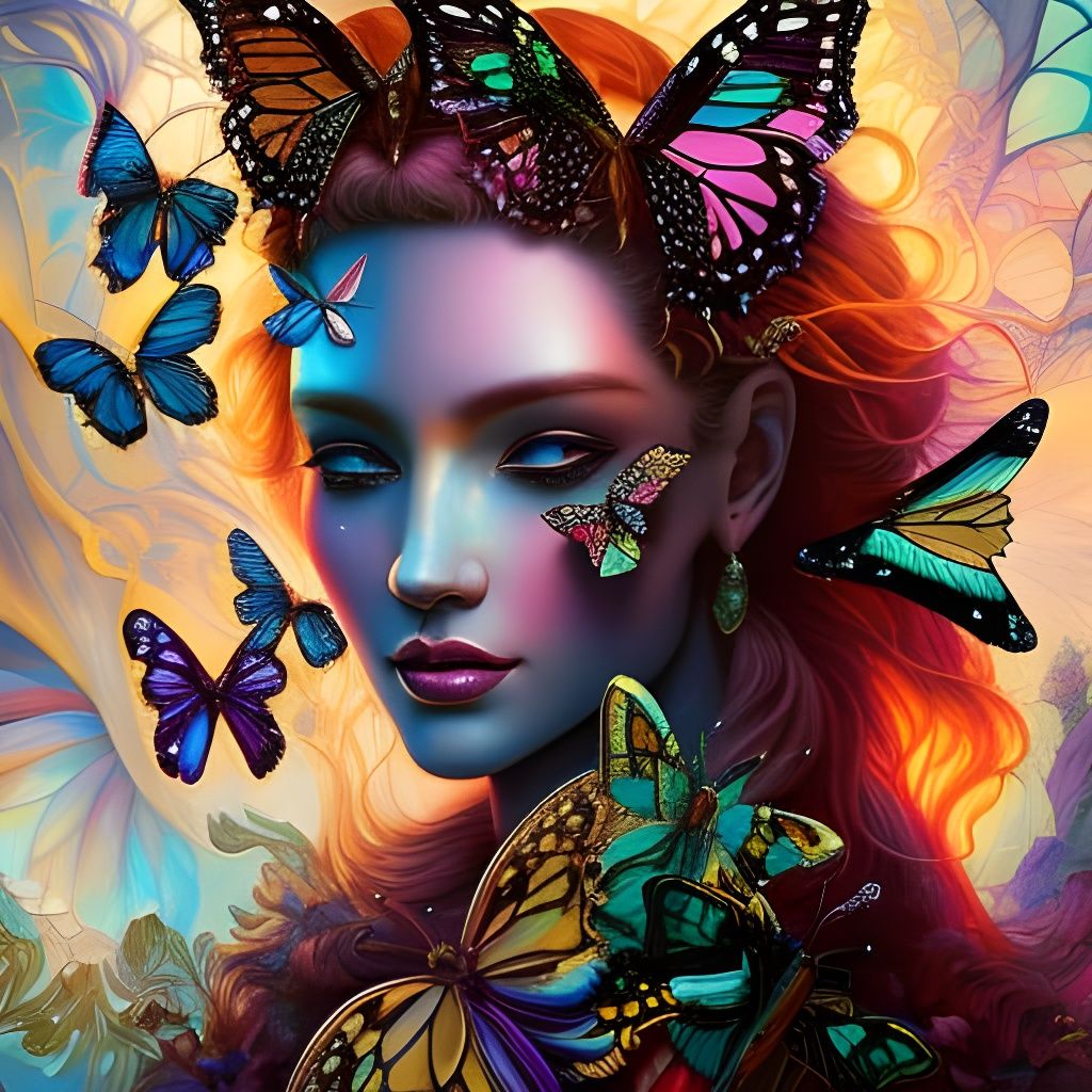 Butterfly goddess II - AI Generated Artwork - NightCafe Creator