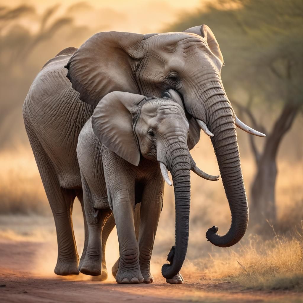 Elephant and Lioness: A Wildlife Photography Moment