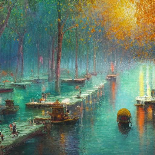 Women Playing Mahjong in Expressionist Oil Painting Style