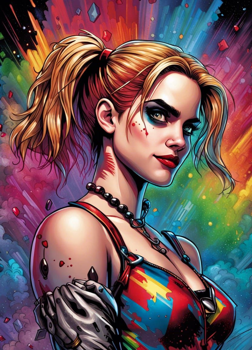 Emma Watson as Harley Quinn.  by @Guille