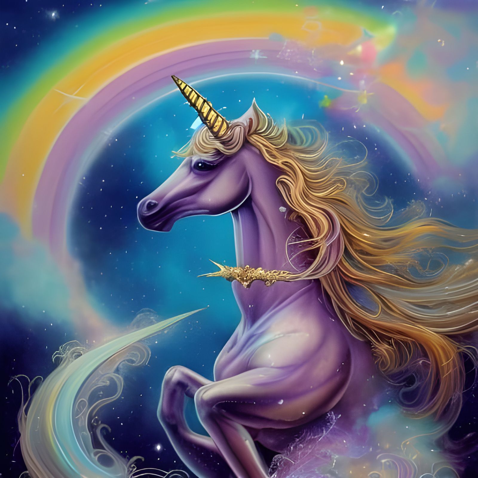 A beautiful celestial unicorn