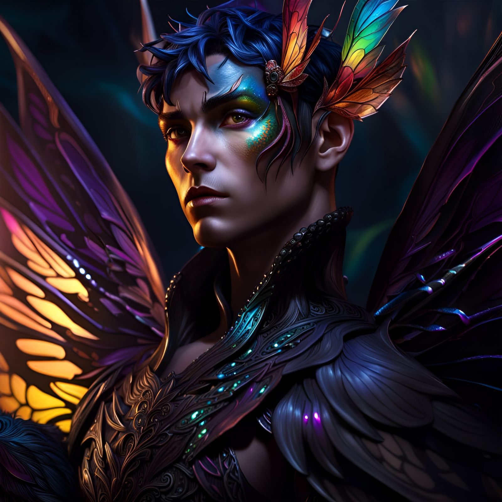 Male Dark Faerie - AI Generated Artwork - NightCafe Creator