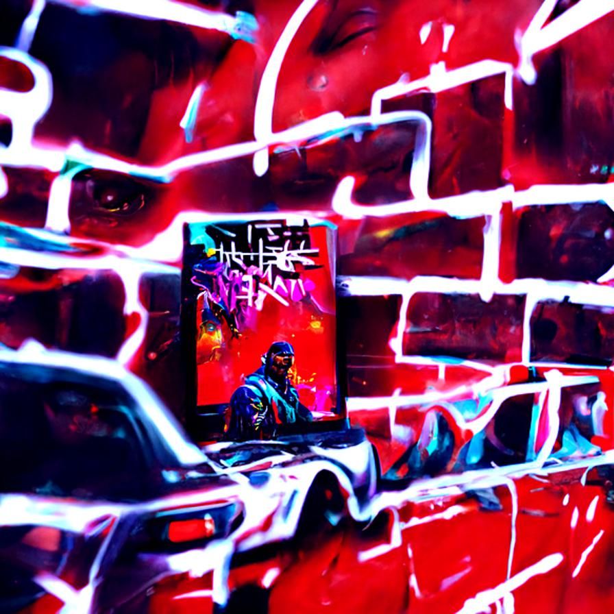 Hip hop album on a wall