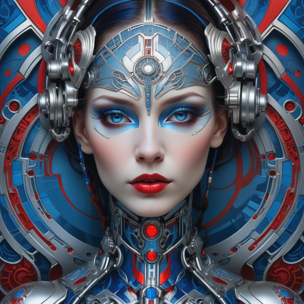 beautiful cyborg woman