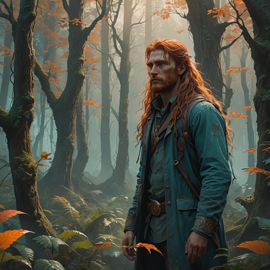 30 year old Russian man, long reddish hair