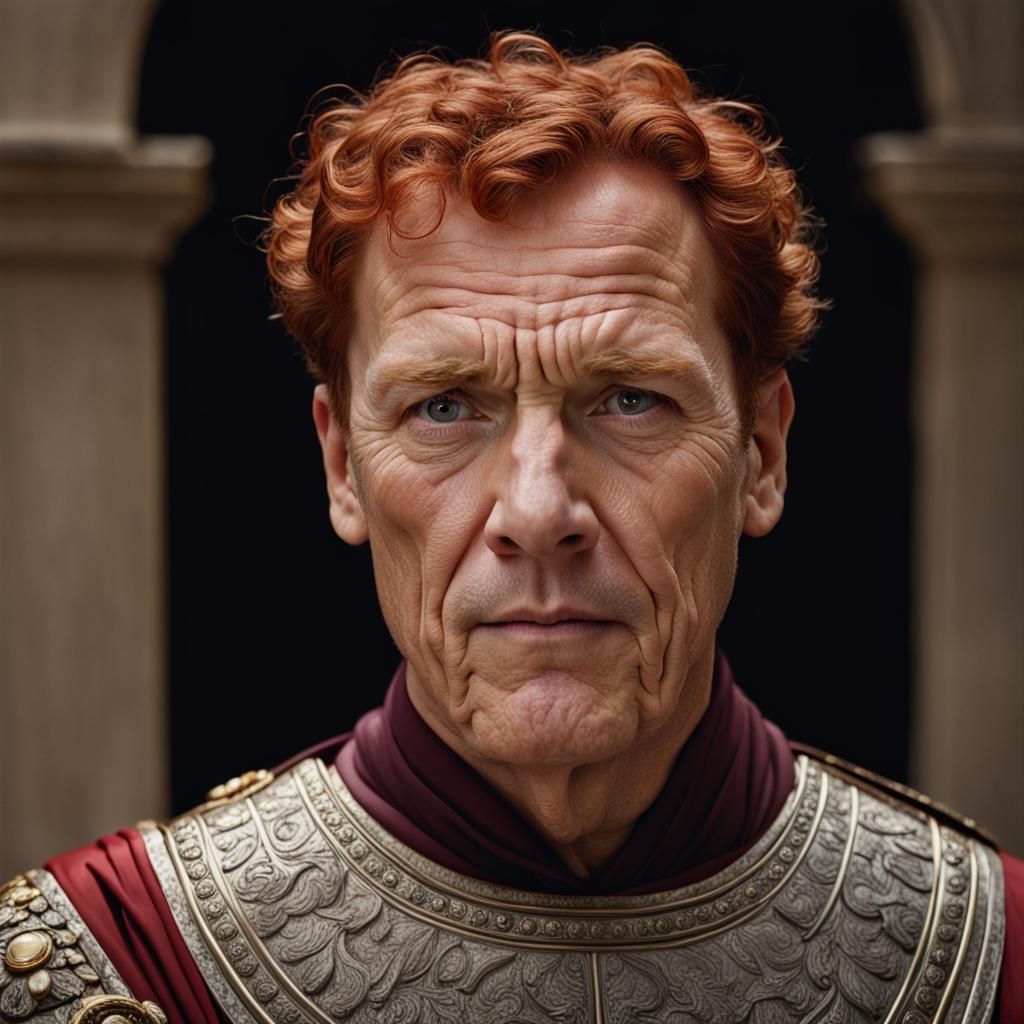 Roman emporer with red hair and black eyes - AI Generated Artwork ...