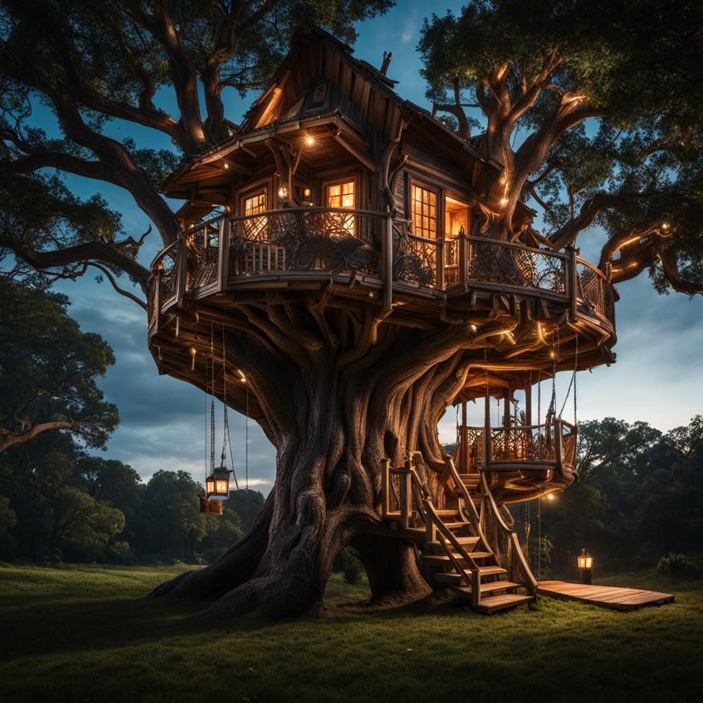(Thor inspired treehouse 1:3), intricate details, HDR, beaut...