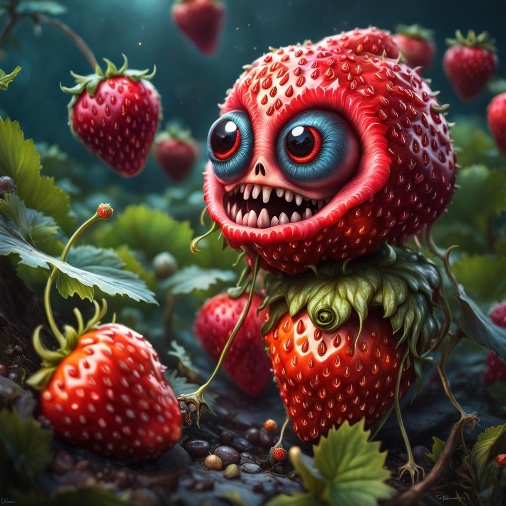 strawberry zombie AI Generated Artwork NightCafe Creator
