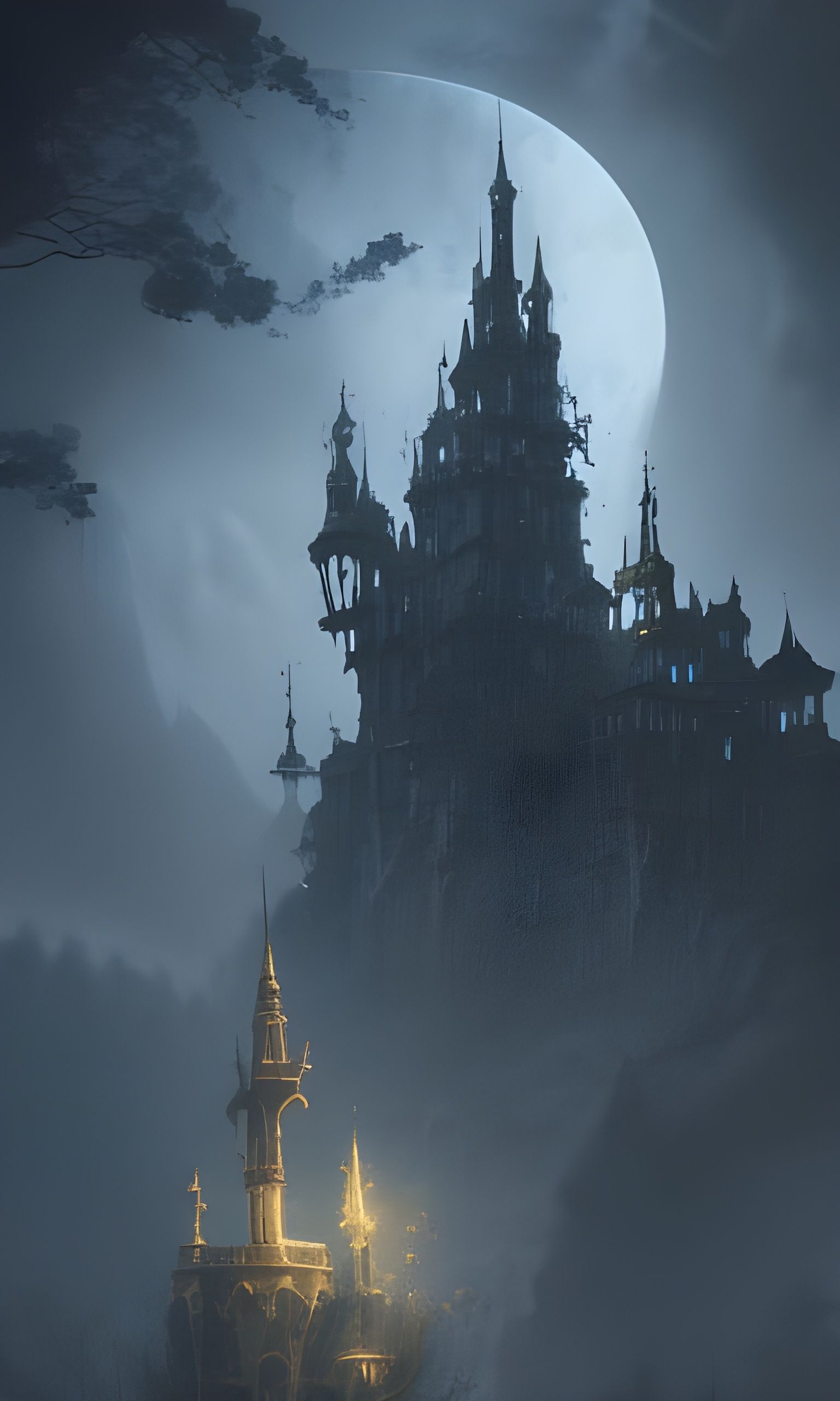 Foggy castle - AI Generated Artwork - NightCafe Creator