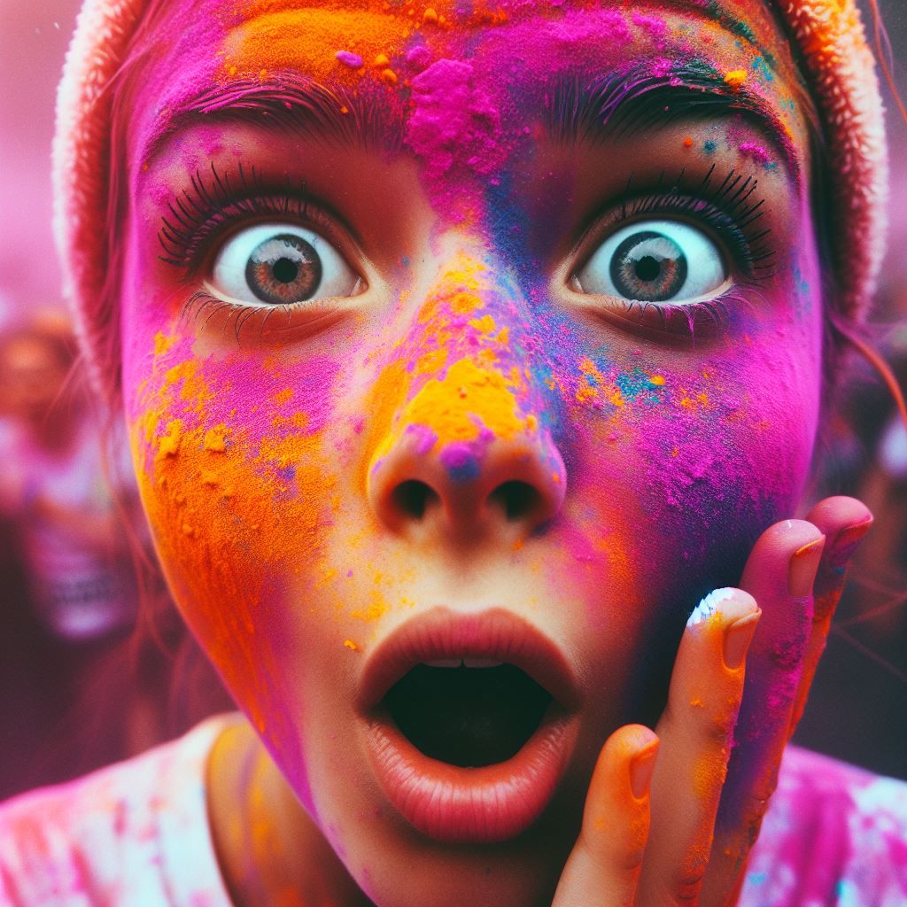 Color run silly face