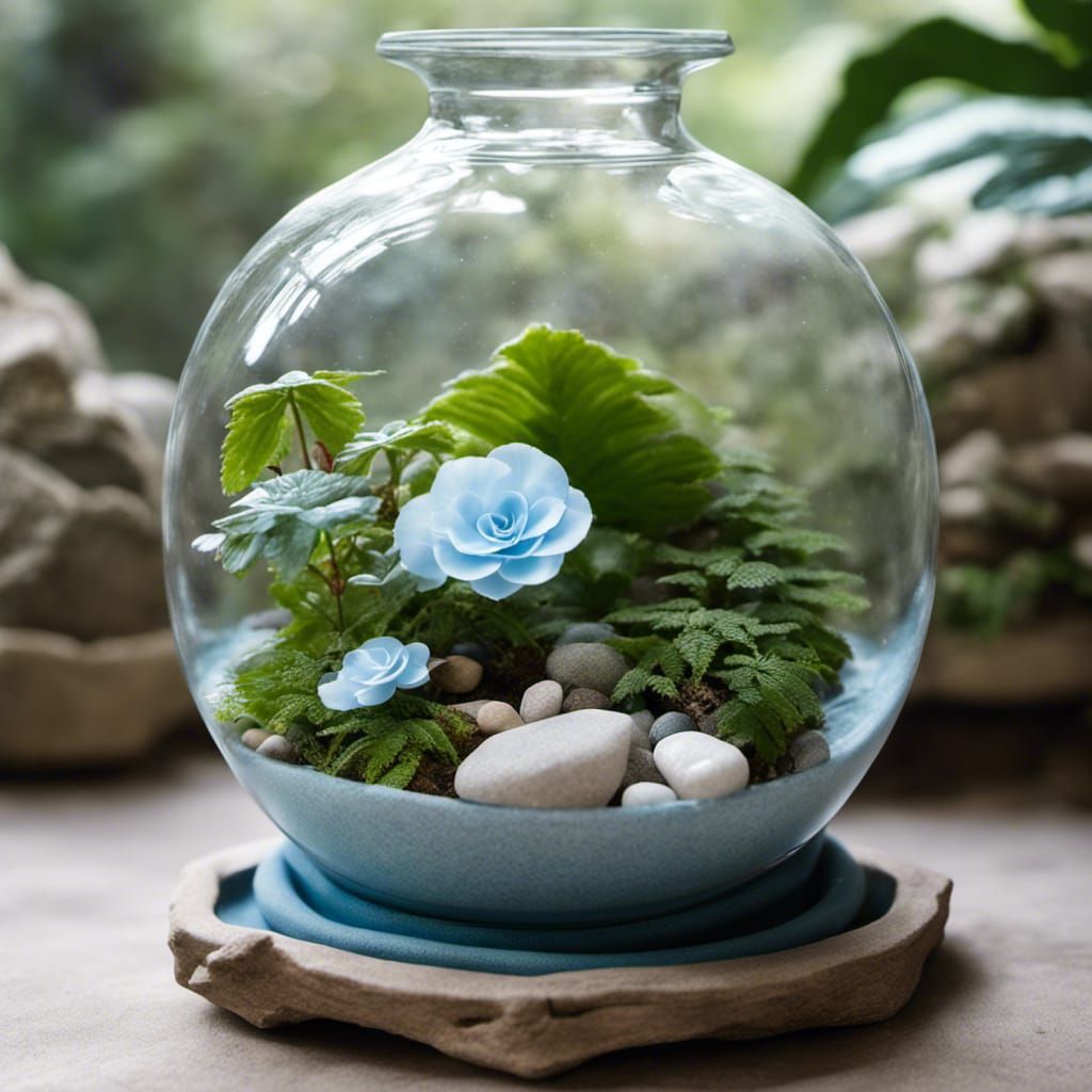 Angels wing begonia in a beautiful terrarium made with thick...