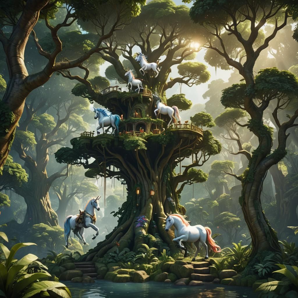 The( seven unicorns :199.7) in tropical rainforest of Castle...