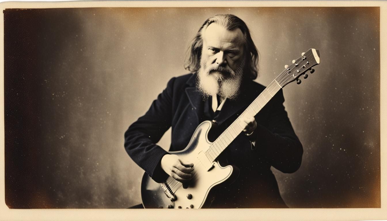 Brahms And His Electric Guitar Publicity Photo - AI Generated Artwork ...