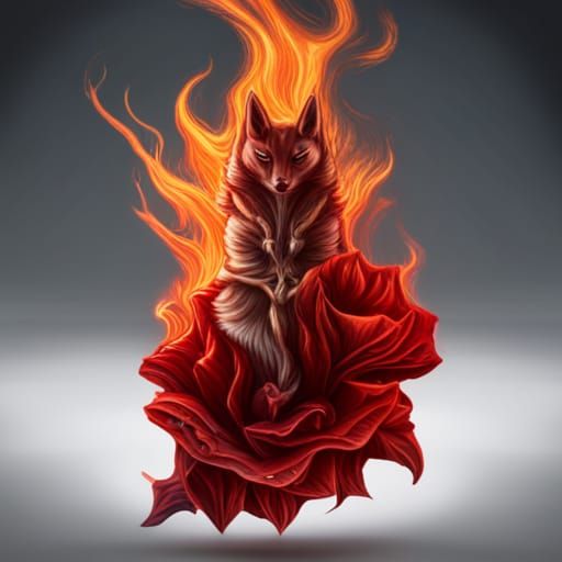 Fire rose kitsune