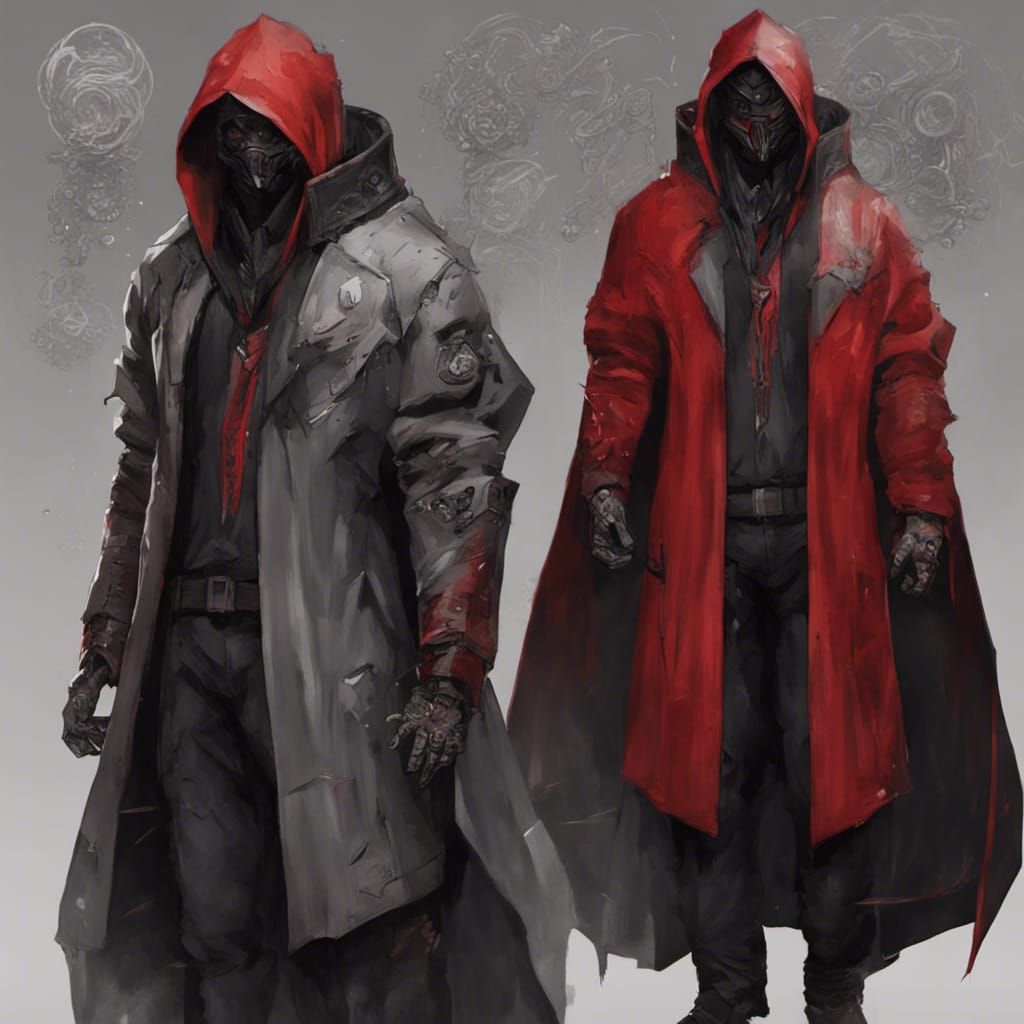 He is a cyberpunk themed character. He has a shredded cape. ...