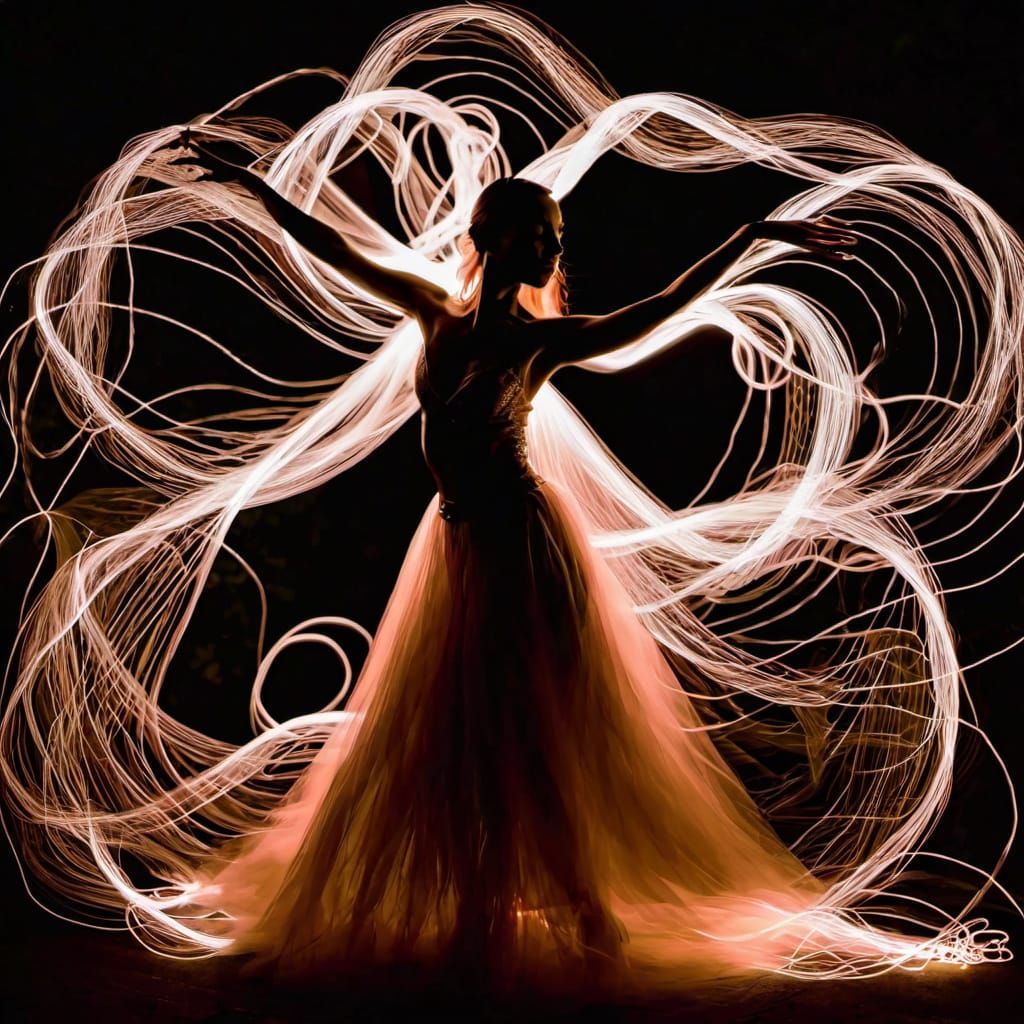 light painting tendrils Tulle Dancer  by @JokeStirrer