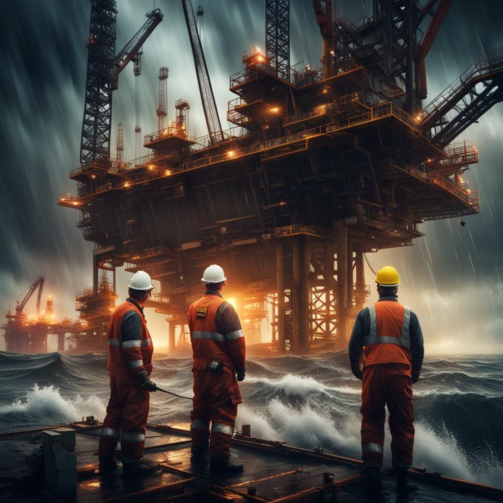 Oil Riggers  by @Barrie The Red