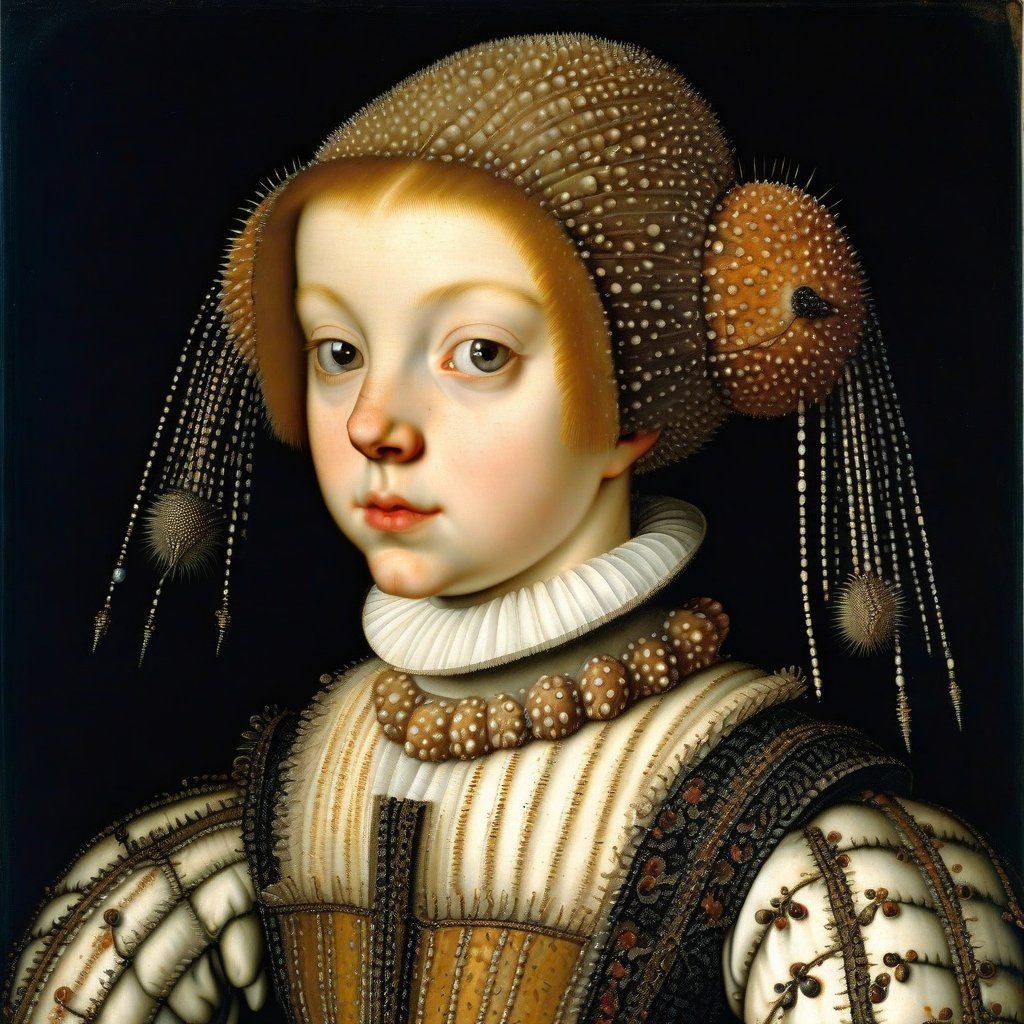 Sea urchins as 1600s fashion.