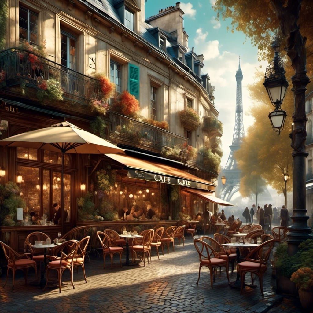 Terrace cafe in Paris <lora:LapiClassic:1.0>