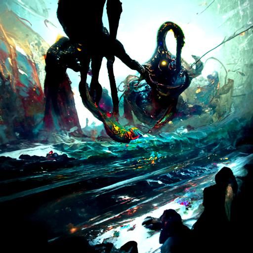 Deep into the abyss. Ocean life . Sea creatures wonderful ex...