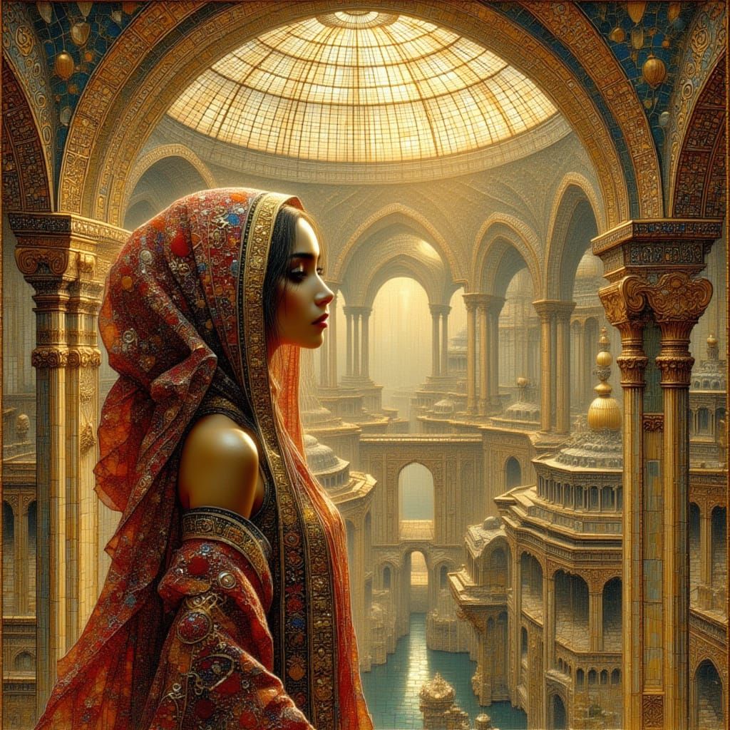 <lora:Akimora:1.0> <lora:Muted Beauty:1.0> <lora:Goth Grunge Beauty:1.0> <lora:MOSAIC IN BEAUTY:1.0> Extreme close-up, An ethereal Persian g...