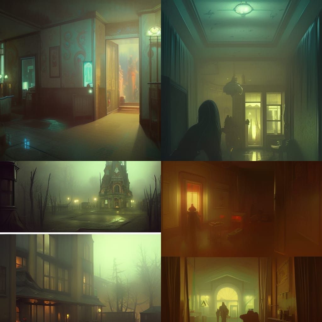 Creepy motel - AI Generated Artwork - NightCafe Creator