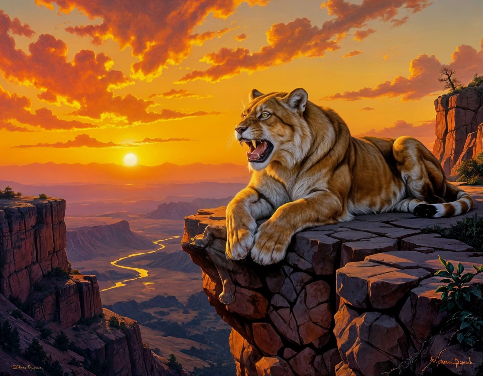 Female saber-toothed cat  by @Hugo Raul