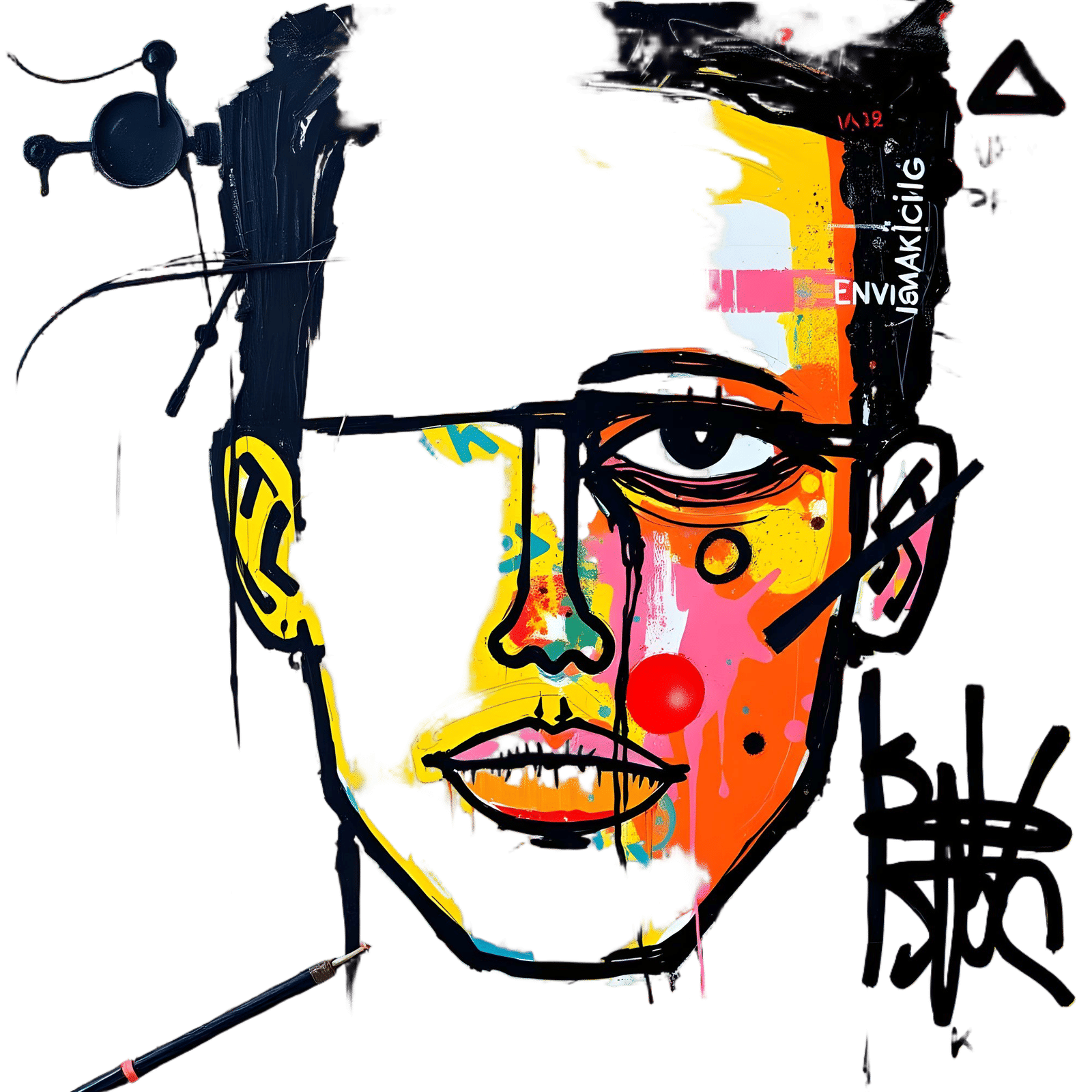 Basquiat-Style Art with Mixed Media Textures