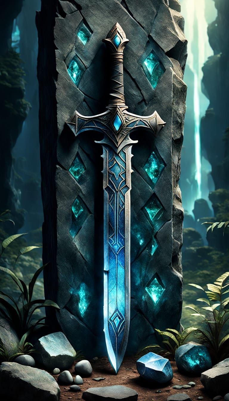 Azurefang: elemental blade if destiny  by @StriderAiArt