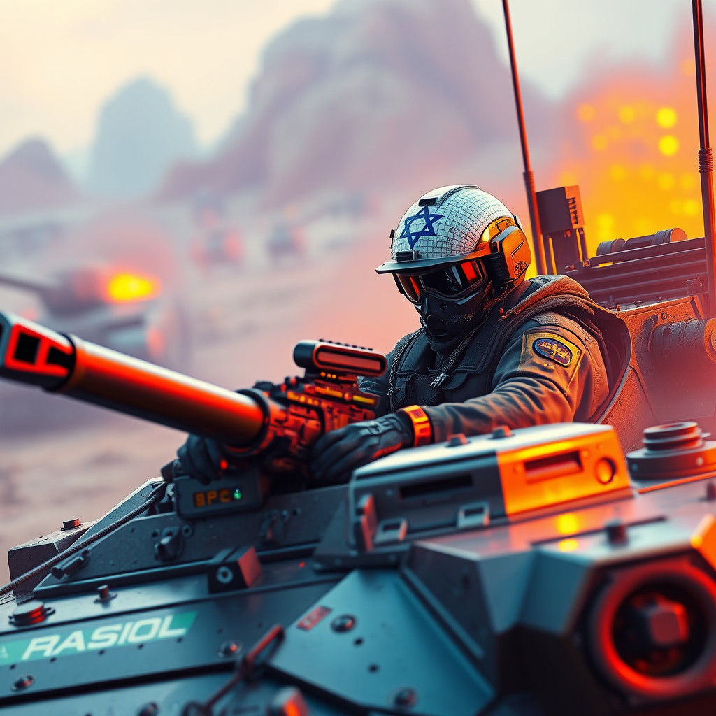 Israeli Soldier Operates Futuristic Tank in Vivid, Realistic...