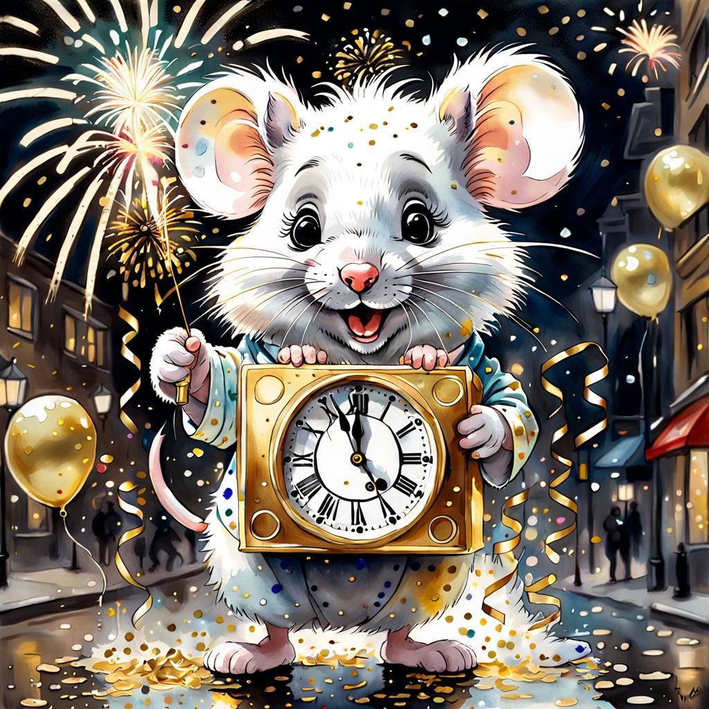   countdown happy babymouse celebrate "New Year".  by @Elly 