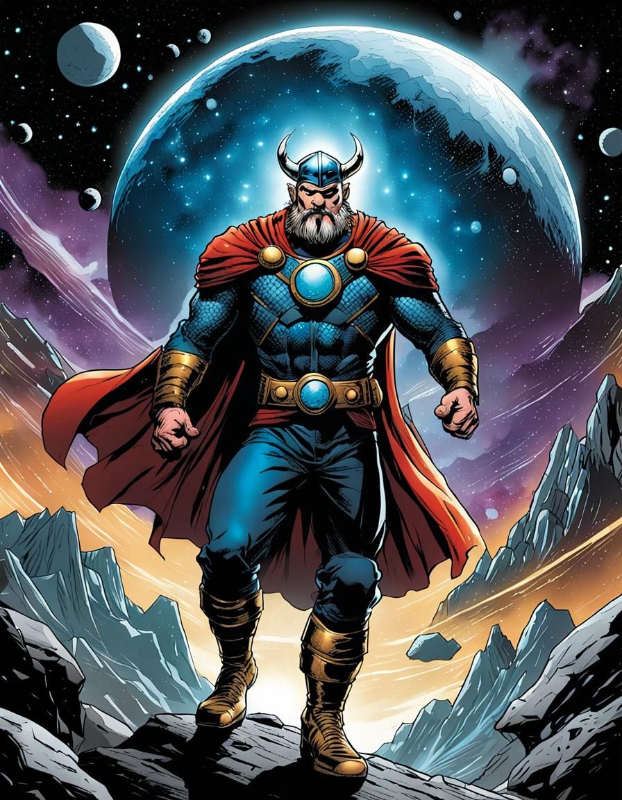 new super-hero: Space Viking ;; he travels in the Universe /...