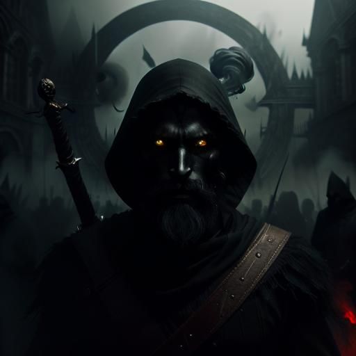 <lora:Shadow People SD:1.0> Darkest night. Shadow-God appearing from black smoke, smoke into body transformation, apparition, full body, eth...