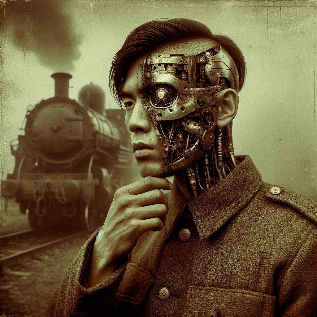 Dieselpunk cyborg